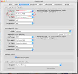 lightroom colour space